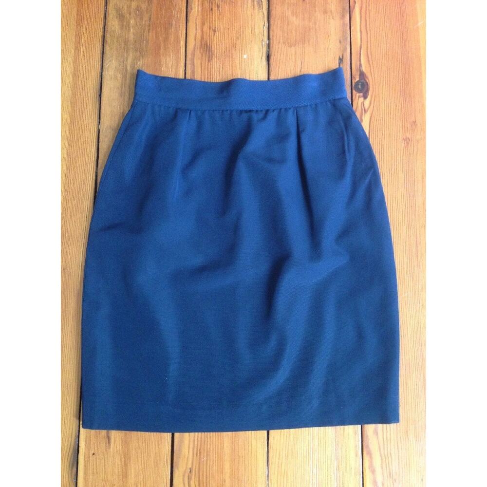 Vintage Moschino Cheap Chic Navy Faille Pencil Lined Italy Skirt 26" Waist